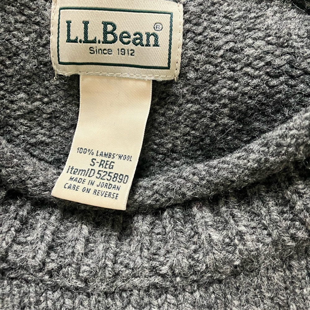 L.L. Bean Charcoal Wool Sweater - Picture 2 of 6